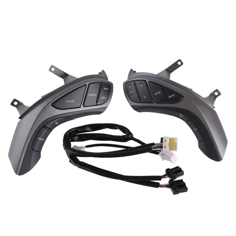 VAAKLM Lenkradknopf Kompatibel Mit Hyundai Für Elantra 2011–2016 96700–3x800 1 Paar Lenkrad Cruise Audio Control Button Schalter Links Rechts Mit Kabelbaum von VAAKLM