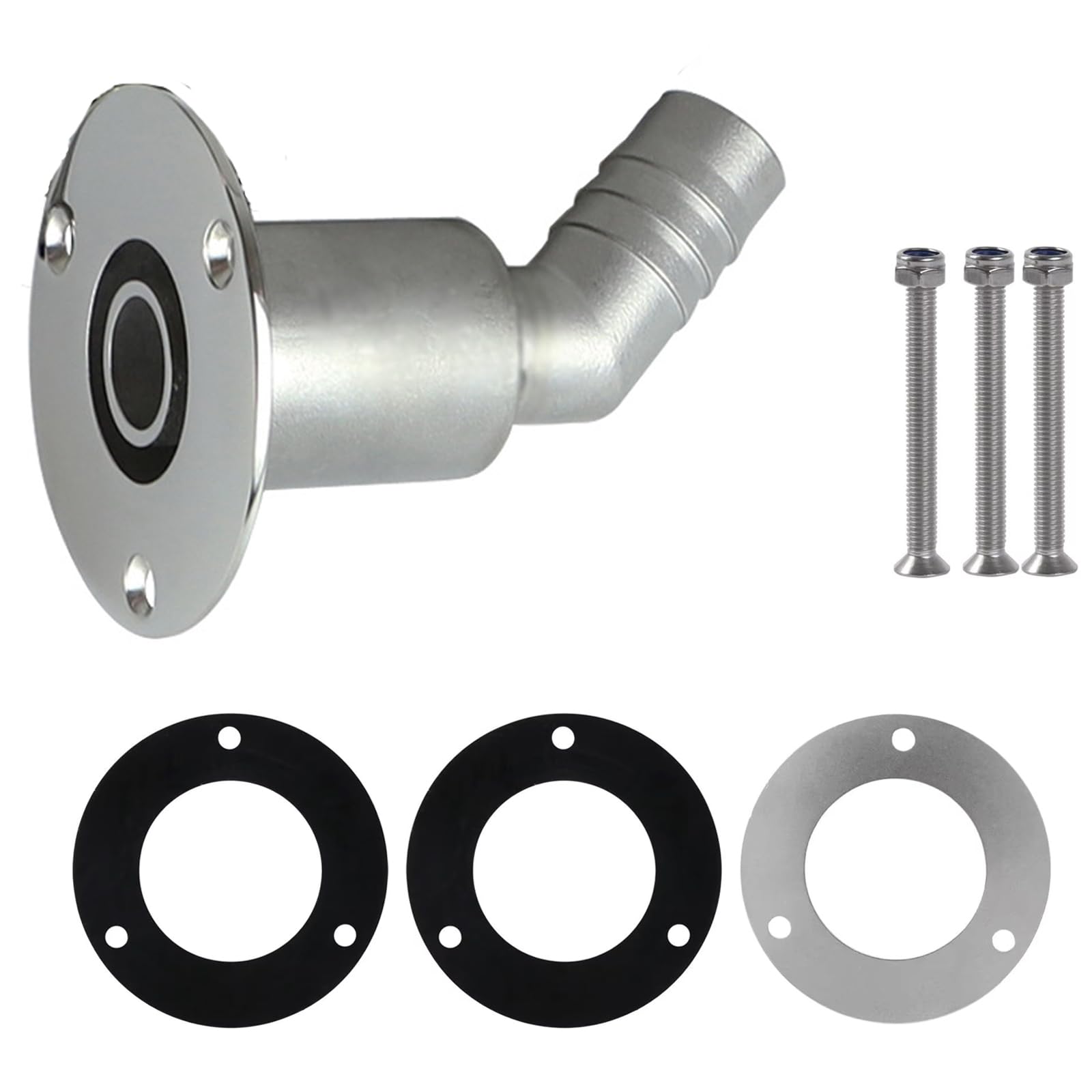 Thru Hull Auspuffhaut, 22 mm/24 mm, 316 Edelstahl, biegbar, Auspuffhaut, Hardware-Zubehör, Thru Rumpf-Auspuffhaut, passend für Diesel-Parkheizungen, Auto, LKW, Boot (24 mm) von VADO VLTRA