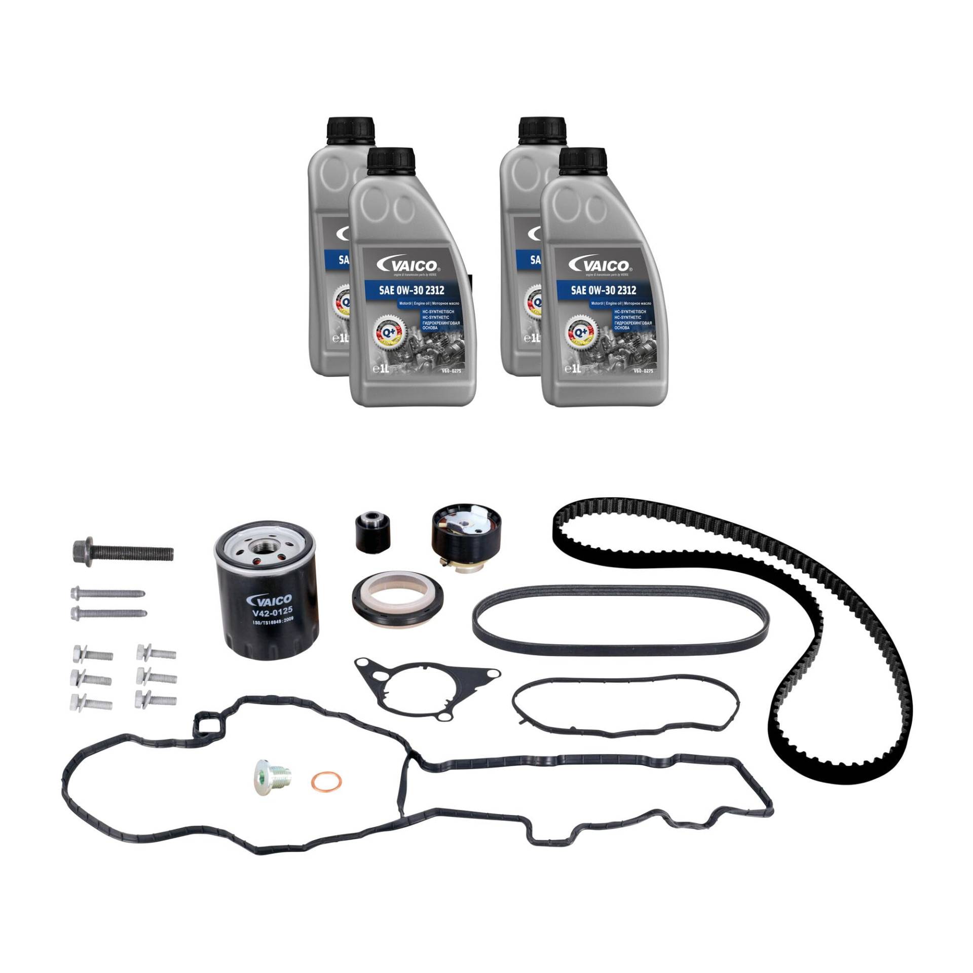 VAICO V22-0886 ZAHNRIEMENSATZ ÖLFILTER 0W30 PASSEND FÜR C3 C4 C5 DS3 DS4 CORSA COMBO 1.2 THP PURETECH EXPERT KIT+ von VAICO