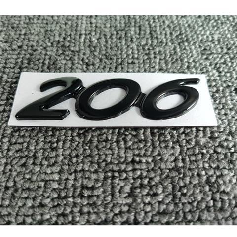 3D car Sticker Autoabzeichen Emblem, für Peugeot 206 3D Metall Chrom Selbstklebende Logo Emblem Außendekoration Zubehör,A von VALBEL