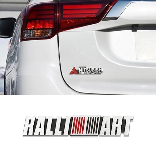 VALBEL Auto Emblem Aufkleber für Mitsubishi RALLIART, Rot, Kunststoff/Metall, Autoaufkleber, Auto Dekoration, Fahrzeug-spezifisch von VALBEL