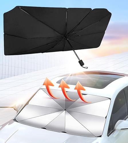 Auto Windschutzscheibe Sonnenschutz Regenschirm für VW Tiguan 2021-2023, Auto Windschutzscheibe Sonnenschirm Faltbare Sun Shade UV-Schutz Wärmeisolierung,L_140*79cm von VALBEL