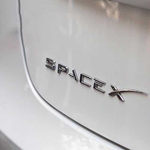 VALBEL Auto Emblem Aufkleber für Tesla Model3 Space X, Auto Abzeichen Logo Auto Aufkleber Emblem Abzeichen Buchstaben Aufkleber Abzeichen Aufkleber,A Silver von VALBEL