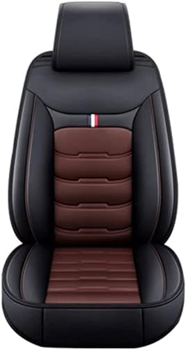VALCLA Auto Sitzbezüge Sets für Hyundai Grand Santafe (LWB) 2013-2017,5 Sitzer Leder Bequem rutschfest Sitzschoner Verschleißfester Sitzauflage,Auto Innenraum Zubehör,E Black Brown von VALCLA