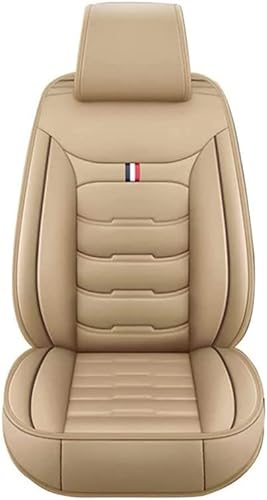 VALCLA Auto Sitzbezüge Sets für Suzuki Ignis (MF) 2.Gen 2016-2023,5 Sitzer Leder Bequem rutschfest Sitzschoner Verschleißfester Sitzauflage,Auto Innenraum Zubehör,D Beige von VALCLA