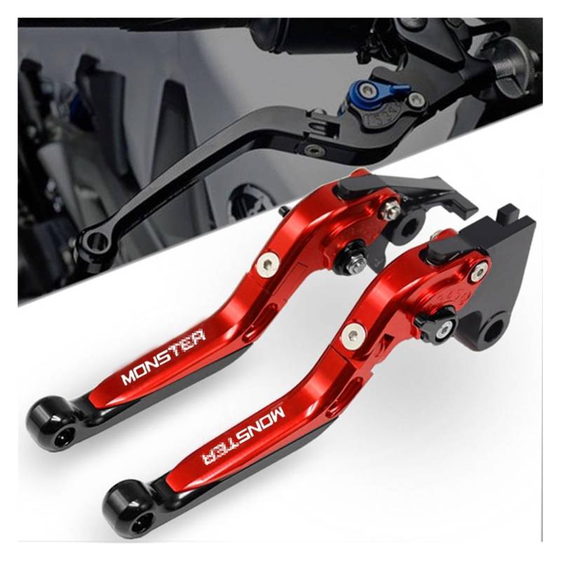 Für Ducati Für M&ons&TER 937 950 2021 2022 Motorrad Vorne Bremse Kupplung Hebel Einstellbare Falten Teleskop CNC Spurstange Motorrad Verstellbare Kupplung(3) von VALCRIBY