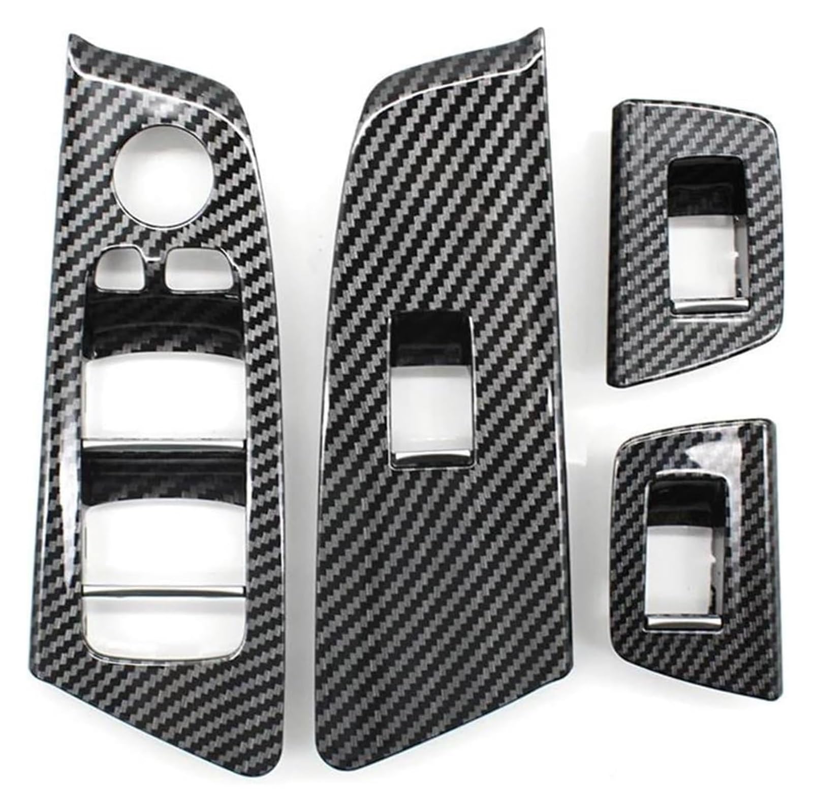 Innenverkleidung Für B&MW 5er M5 G30 G31 F90 525 528 530 540 LHD Auto Auto Innenraum Links Rechts Tür Fensterheber Schalter Abdeckung Panel(Carbon 4pcs Set) von VALCRIBY