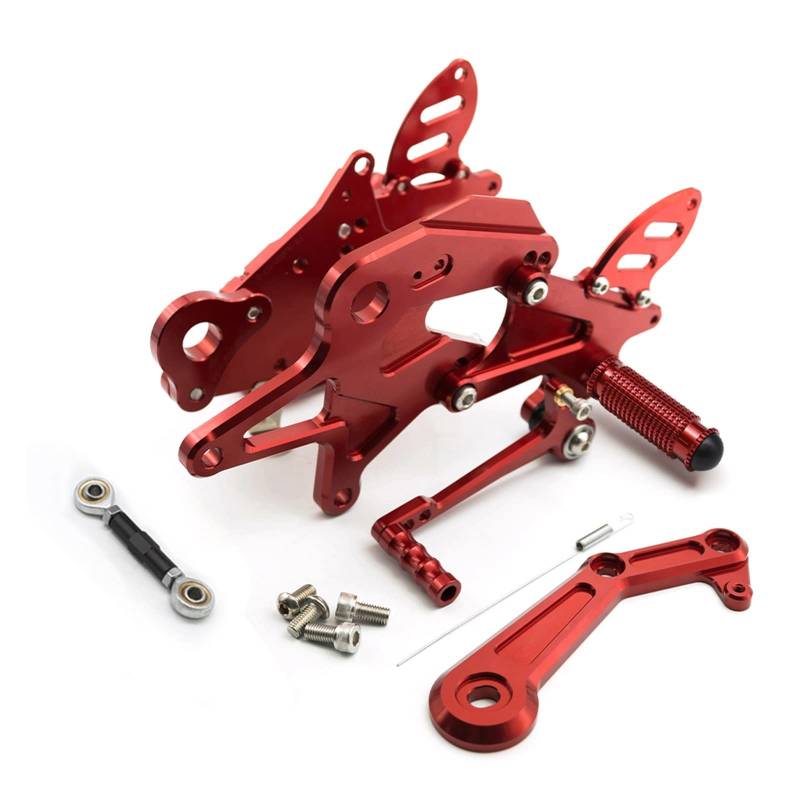 Motorrad Pedal Fußrasten Für KAWASAKI Für NINJA 650 Z650 2017 2018 2019 2020 2021 Motorrad CNC Fußrasten Fußrasten Fußrastenanlage Fußrasten Rest Pedal(rot) von VALCRIBY