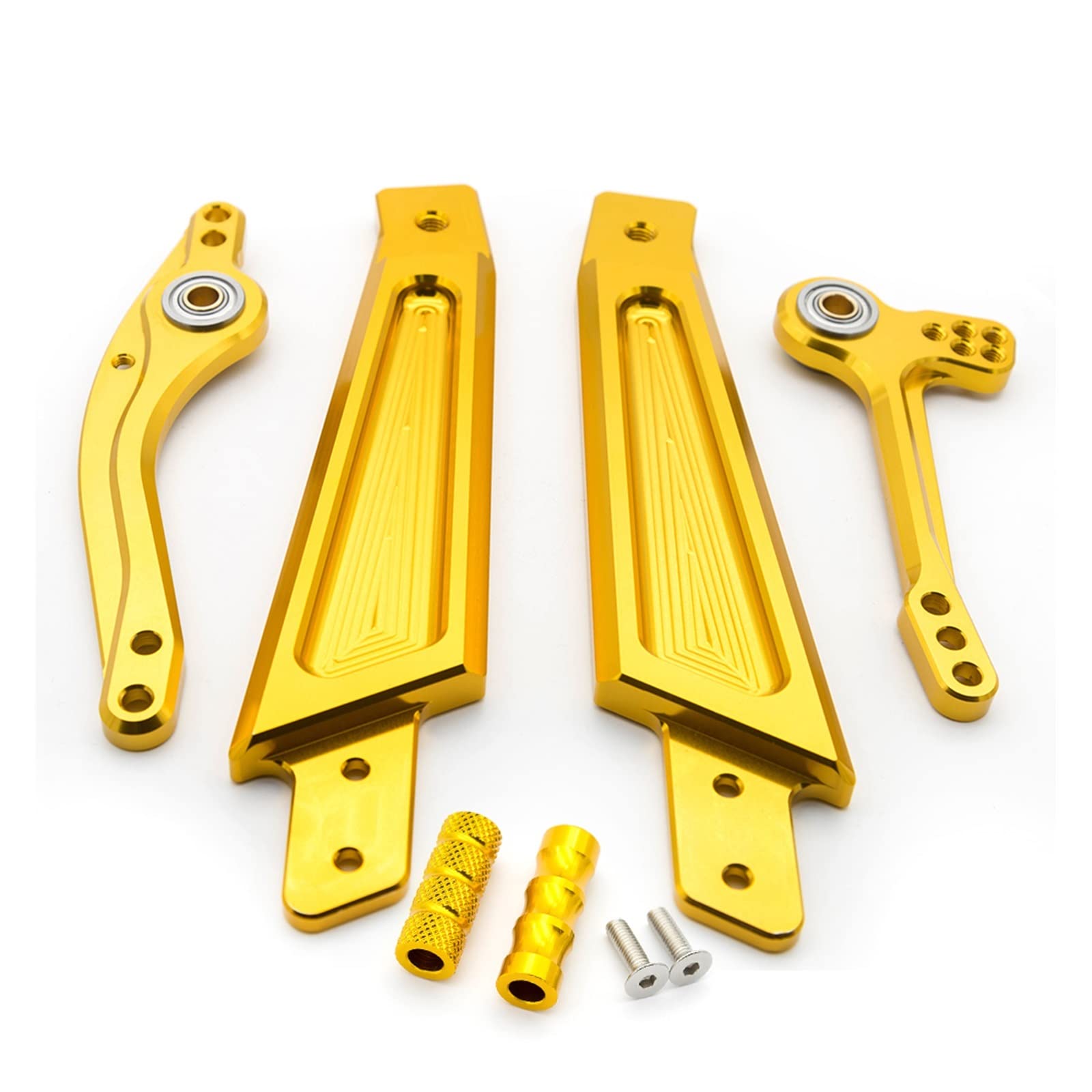 Motorrad Trittbrett Motorrad Aluminium Fußstütze Fußstütze Pedal Brems Shift Schalthebel + Kotflügel Zubehör Für KAWASAKI ER6N 2012 2013 2014(Gold) von VALCRIBY