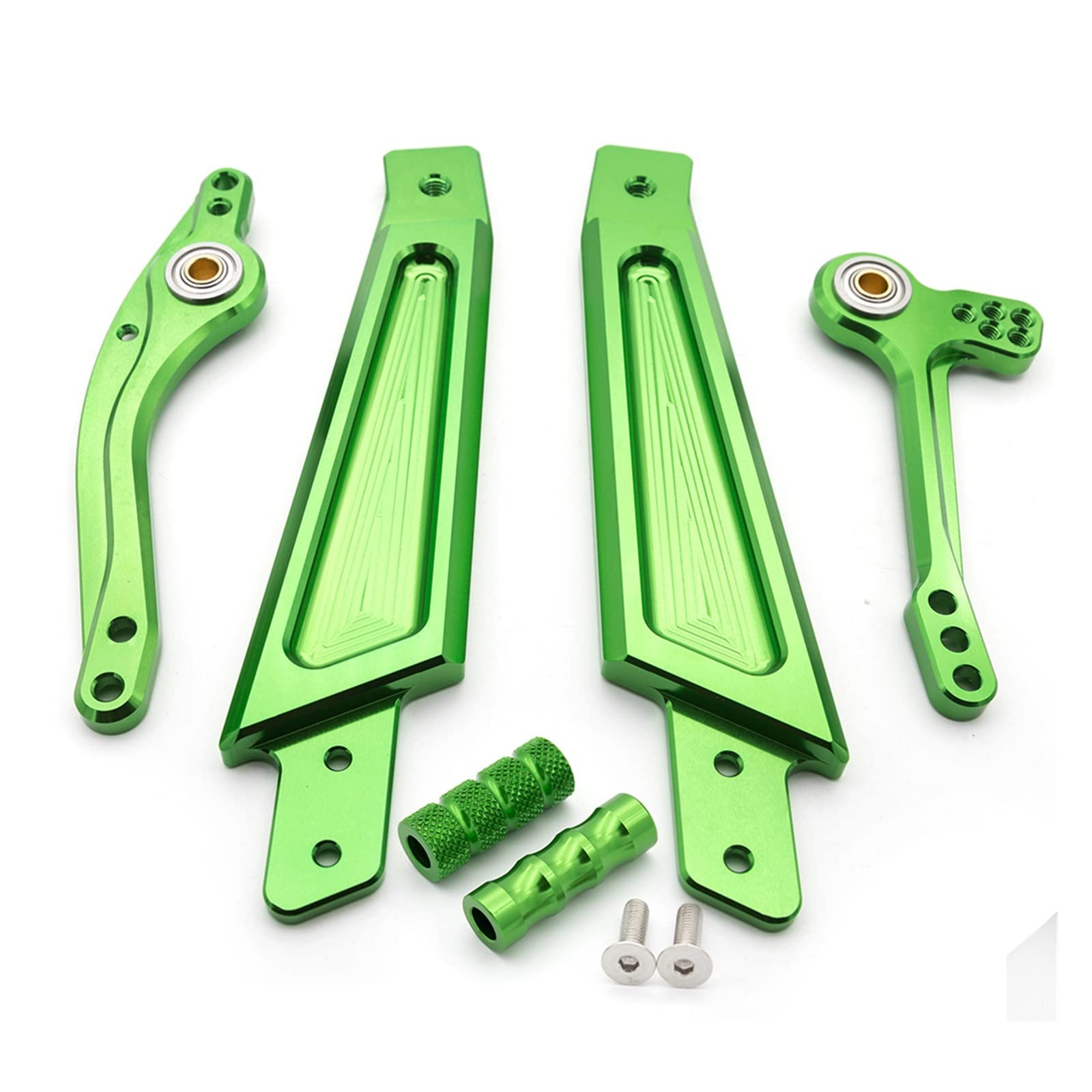 Motorrad Trittbrett Motorrad Aluminium Fußstütze Fußstütze Pedal Brems Shift Schalthebel + Kotflügel Zubehör Für KAWASAKI ER6N 2012 2013 2014(Grün) von VALCRIBY