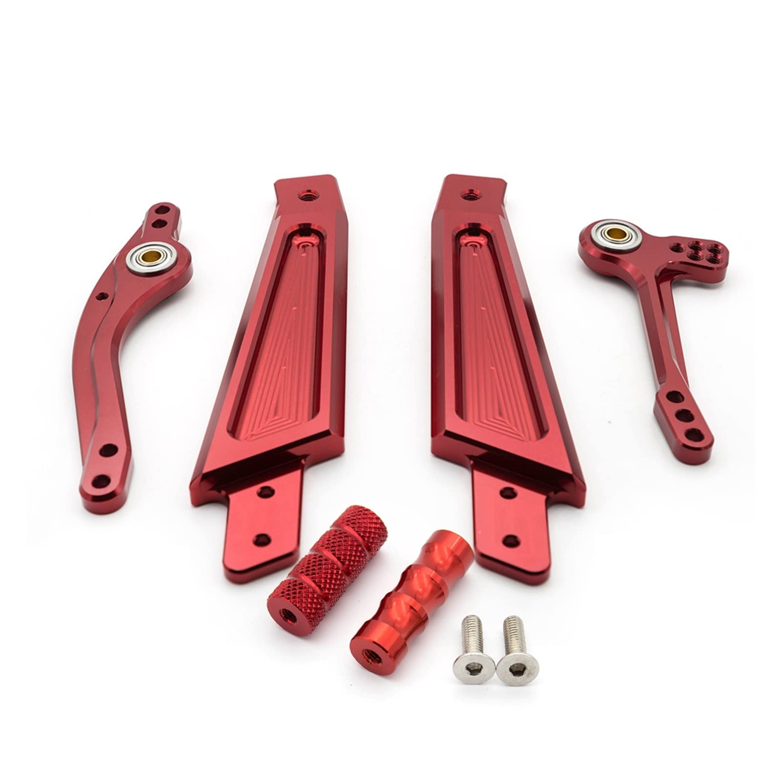 Motorrad Trittbrett Motorrad Aluminium Fußstütze Fußstütze Pedal Brems Shift Schalthebel + Kotflügel Zubehör Für KAWASAKI ER6N 2012 2013 2014(rot) von VALCRIBY