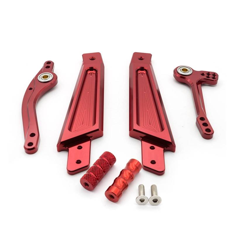 Motorrad Trittbrett Motorrad Aluminium Fußstütze Fußstütze Pedal Brems Shift Schalthebel + Kotflügel Zubehör Für KAWASAKI ER6N 2012 2013 2014(rot) von VALCRIBY