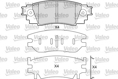 Valeo Bremsbeläge hinten (Satz) [Hersteller-Nr. 601687] für Toyota, Lexus von VALEO