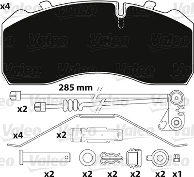 Valeo Bremsbelagsatz, Scheibenbremse [Hersteller-Nr. 882205] für Iveco von VALEO