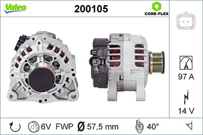 Valeo Generator [Hersteller-Nr. 200105] für Citroën, Fiat, Peugeot von VALEO