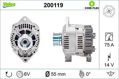 Valeo Generator [Hersteller-Nr. 200119] für Opel, Renault von VALEO