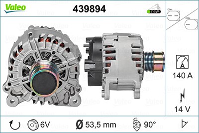 Valeo Generator [Hersteller-Nr. 439894] für Skoda, Audi, Seat, VW von VALEO