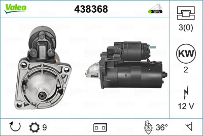 Valeo Starter [Hersteller-Nr. 438368] für Alfa Romeo, Cadillac, Chevrolet, Fiat, Iveco, Lancia, Opel, Saab von VALEO