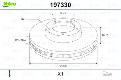 Valeo 1x Bremsscheibe Vorderachse Belüftet [Hersteller-Nr. 197330] für BMW von VALEO