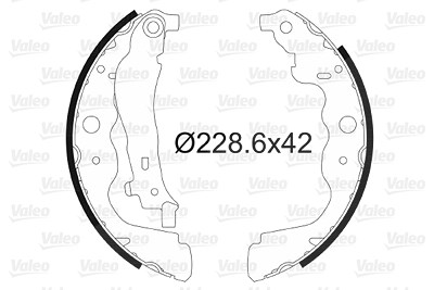 Valeo Bremsbackensatz Trommelbremse 230x42 [Hersteller-Nr. 564104] für Mercedes-Benz, Renault, Lada, Dacia von VALEO