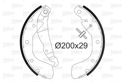 Valeo Bremsbackensatz Trommelbremse Hinterachse [Hersteller-Nr. 562077] für Opel, Vauxhall von VALEO