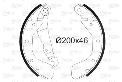 Valeo Bremsbackensatz Trommelbremse Hinterachse [Hersteller-Nr. 562078] für Gm Korea, Opel von VALEO