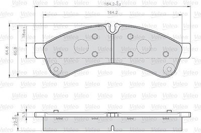 Valeo Bremsbeläge hinten (Satz) [Hersteller-Nr. 872231] für Iveco von VALEO