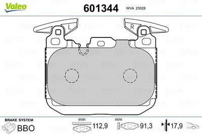 Valeo Bremsbeläge vorne (Satz) [Hersteller-Nr. 601344] für BMW von VALEO
