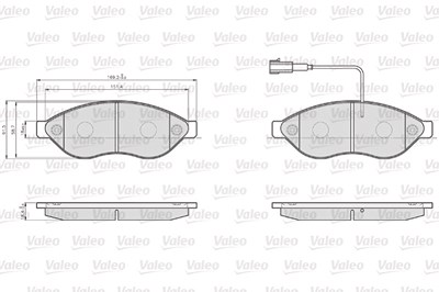 Valeo Bremsbeläge vorne (Satz) [Hersteller-Nr. 872468] für Citroën, Peugeot von VALEO