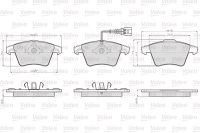 Valeo Bremsbeläge vorne (Satz) mit VWK [Hersteller-Nr. 873746] für VW von VALEO