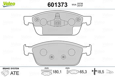 Valeo Bremsbelagsatz, Scheibenbremse [Hersteller-Nr. 601373] für Ford von VALEO