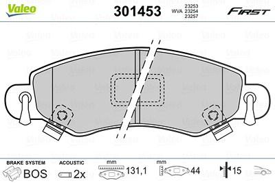 Valeo Bremsbelagsatz, Scheibenbremse [Hersteller-Nr. 301453] für Opel, Subaru, Suzuki, Vauxhall von VALEO