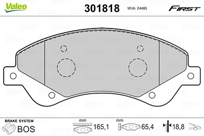 Valeo Bremsbelagsatz, Scheibenbremse [Hersteller-Nr. 301818] für Ford von VALEO