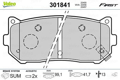 Valeo Bremsbelagsatz, Scheibenbremse [Hersteller-Nr. 301841] für Kia von VALEO