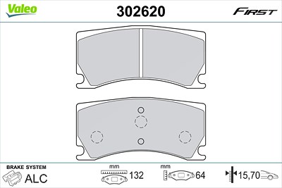 Valeo Bremsbelagsatz, Scheibenbremse [Hersteller-Nr. 302620] für Ds, Peugeot von VALEO