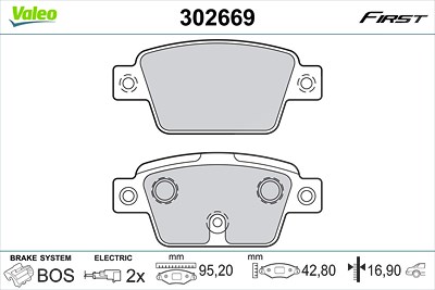 Valeo Bremsbelagsatz, Scheibenbremse [Hersteller-Nr. 302669] für Alfa Romeo, Fiat, Lancia von VALEO