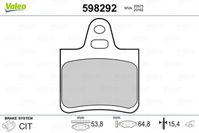 Valeo Bremsbelagsatz, Scheibenbremse [Hersteller-Nr. 598292] für Citroën von VALEO