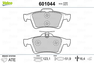 Valeo Bremsbelagsatz, Scheibenbremse [Hersteller-Nr. 601044] für Opel, Volvo, Mazda, Ford von VALEO