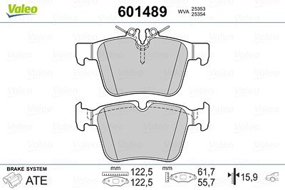 Valeo Bremsbelagsatz, Scheibenbremse [Hersteller-Nr. 601489] für Mercedes-Benz von VALEO