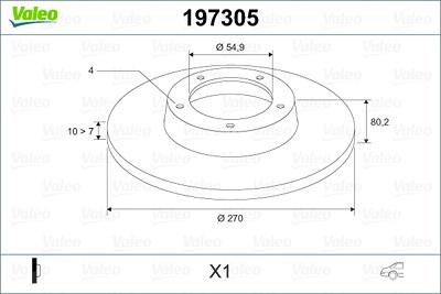 Valeo 1x Bremsscheibe [Hersteller-Nr. 197305] für Renault von VALEO