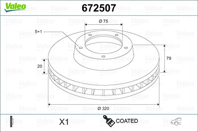 Valeo Bremsscheibe [Hersteller-Nr. 672507] für BMW von VALEO