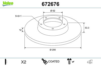 Valeo Bremsscheibe [Hersteller-Nr. 672676] für Toyota von VALEO