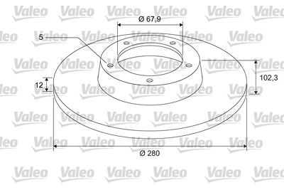 Valeo Bremsscheibe Hinterachse Voll + Radlager [Hersteller-Nr. 675407] für Nissan, Opel, Renault, Vauxhall von VALEO