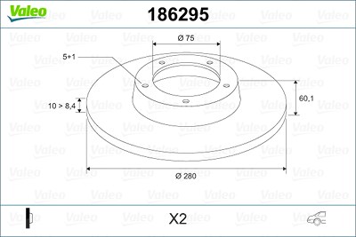 Valeo Bremsscheibe Hinterachse Voll [Hersteller-Nr. 186295] für BMW von VALEO