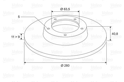 Valeo Bremsscheibe Hinterachse Voll [Hersteller-Nr. 186843] für Ford, Volvo von VALEO