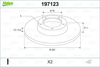 Valeo Bremsscheibe Hinterachse Voll [Hersteller-Nr. 197123] für Hyundai, Kia von VALEO