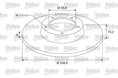 Valeo Bremsscheibe mit Radlager mit ABS-Ring Hinterachse [Hersteller-Nr. 675412] für Citroën, Ds, Peugeot von VALEO