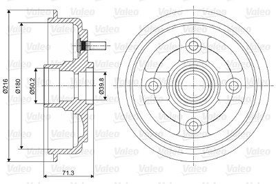 Valeo Bremstrommel [Hersteller-Nr. 237052] für Hyundai von VALEO