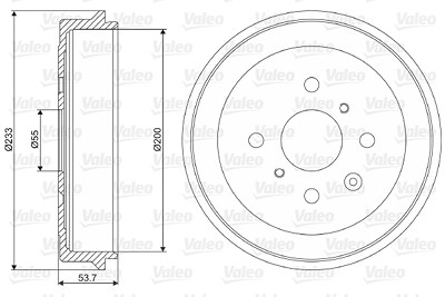 Valeo 1x Bremstrommel Hinterachse [Hersteller-Nr. 237064] für Citroën, Peugeot, Toyota von VALEO