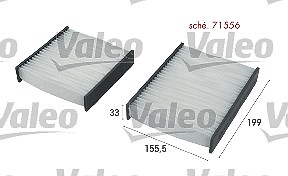 Valeo Filter, Innenraumluft [Hersteller-Nr. 715556] für Citroën, Ds, Peugeot von VALEO